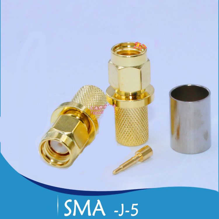 Đầu nối SMA-Plug (đực ren trong, kim giữa) SMA-J-5 SMA-Male cho cáp 5D-FB LMR300 SYWV-50-5 50Ohm