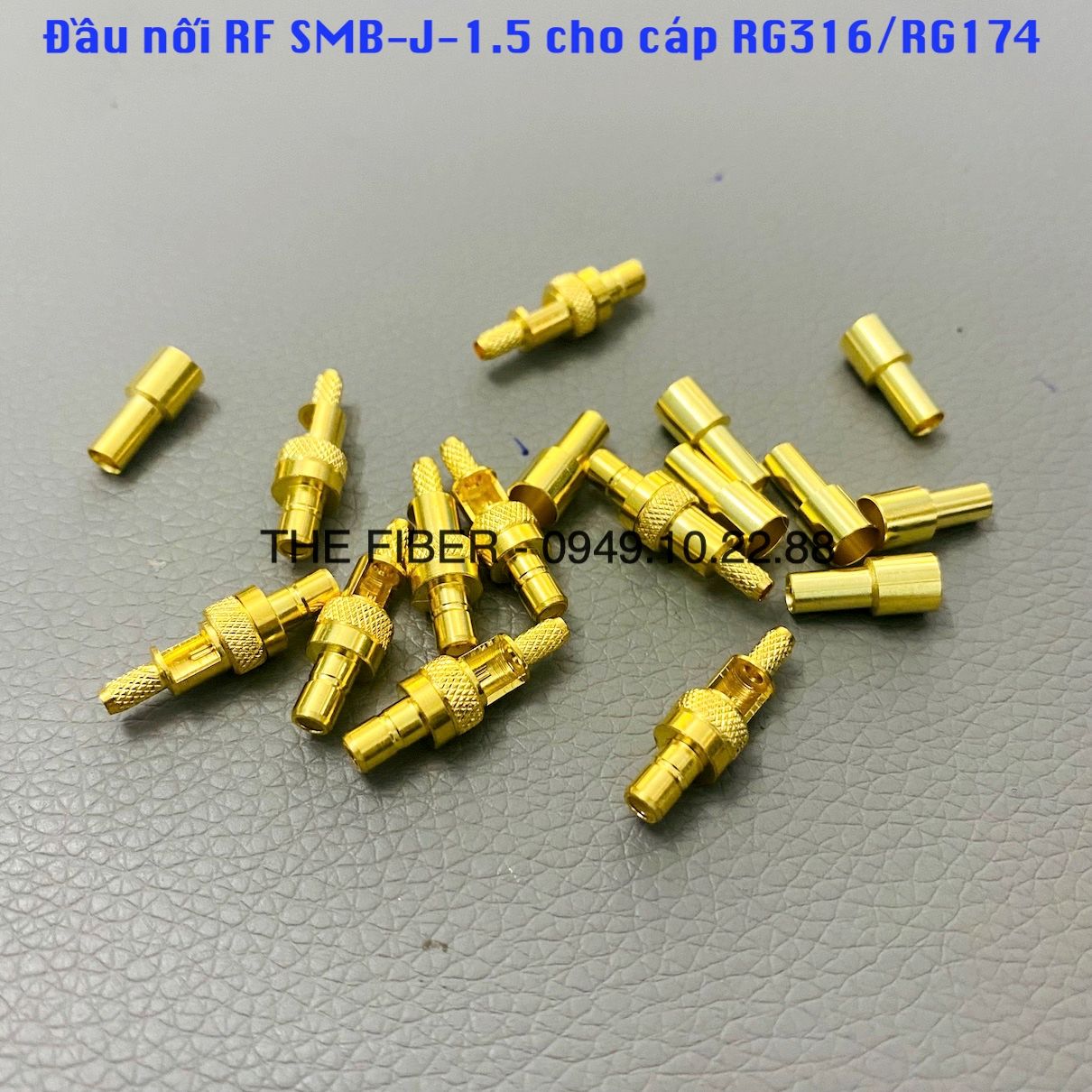 Đầu nối SMB đầu đực cho cáp RG316/RG174 SMB-J-1.5