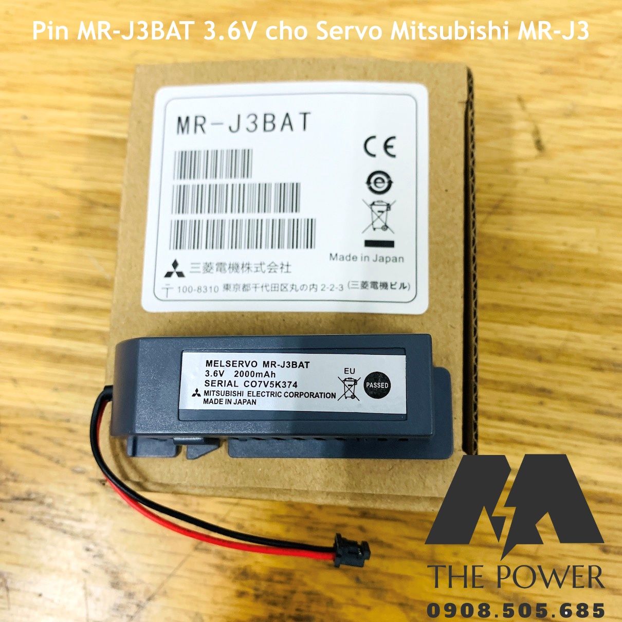 Pin MR-J3BAT 3.6V cho Servo Mitsubishi MR-J3 kèm hộp và dây nối