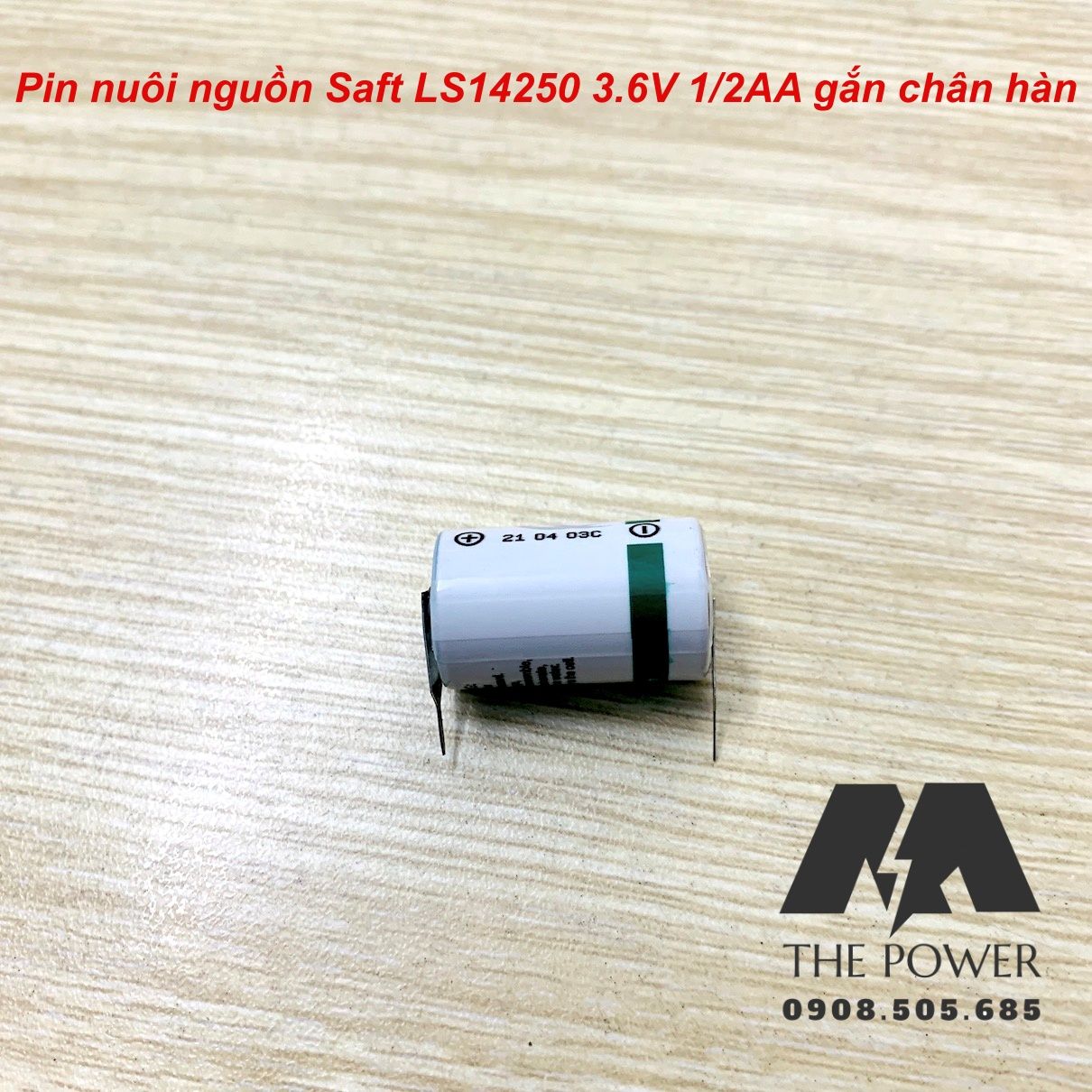 Pin nuôi nguồn Saft LS14250 3.6V 1/2AA gắn chân hàn