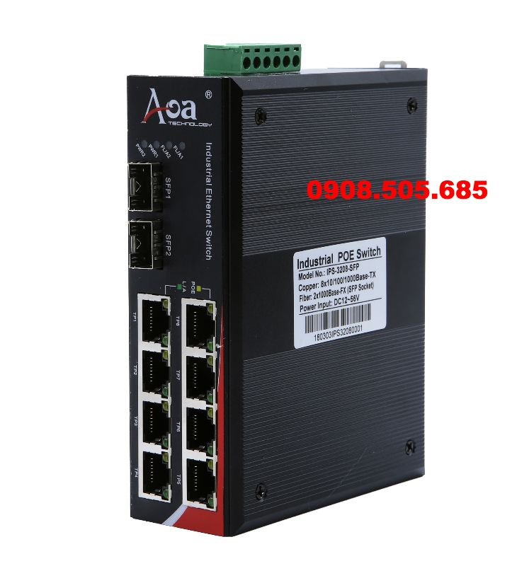 Switch Công Nghiệp 8x10/100/1000M POE + 2xSFP GE Slot IES3208P-SFP
