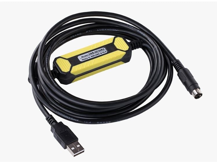 Cáp lập trình PLC Mitsubishi USB-QC30R2 cho PLC MITSUBISHI QCPU (Qmode), QCPU (A Mode), QCPU (QnACPU)