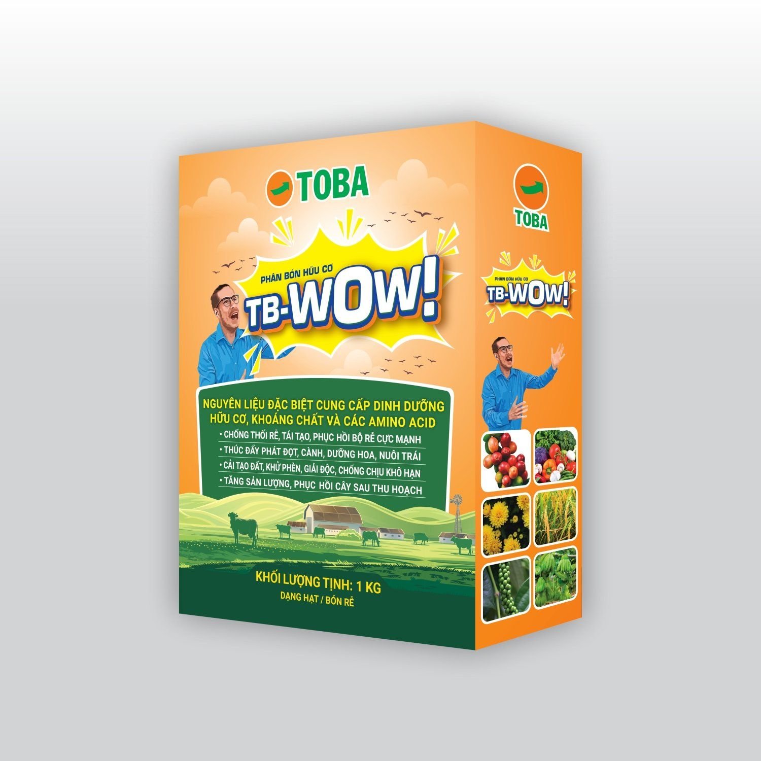 PHÂN BÓN HỮU CƠ TB WOW _  HỘP 1KG _ PHC-ORNR8.2