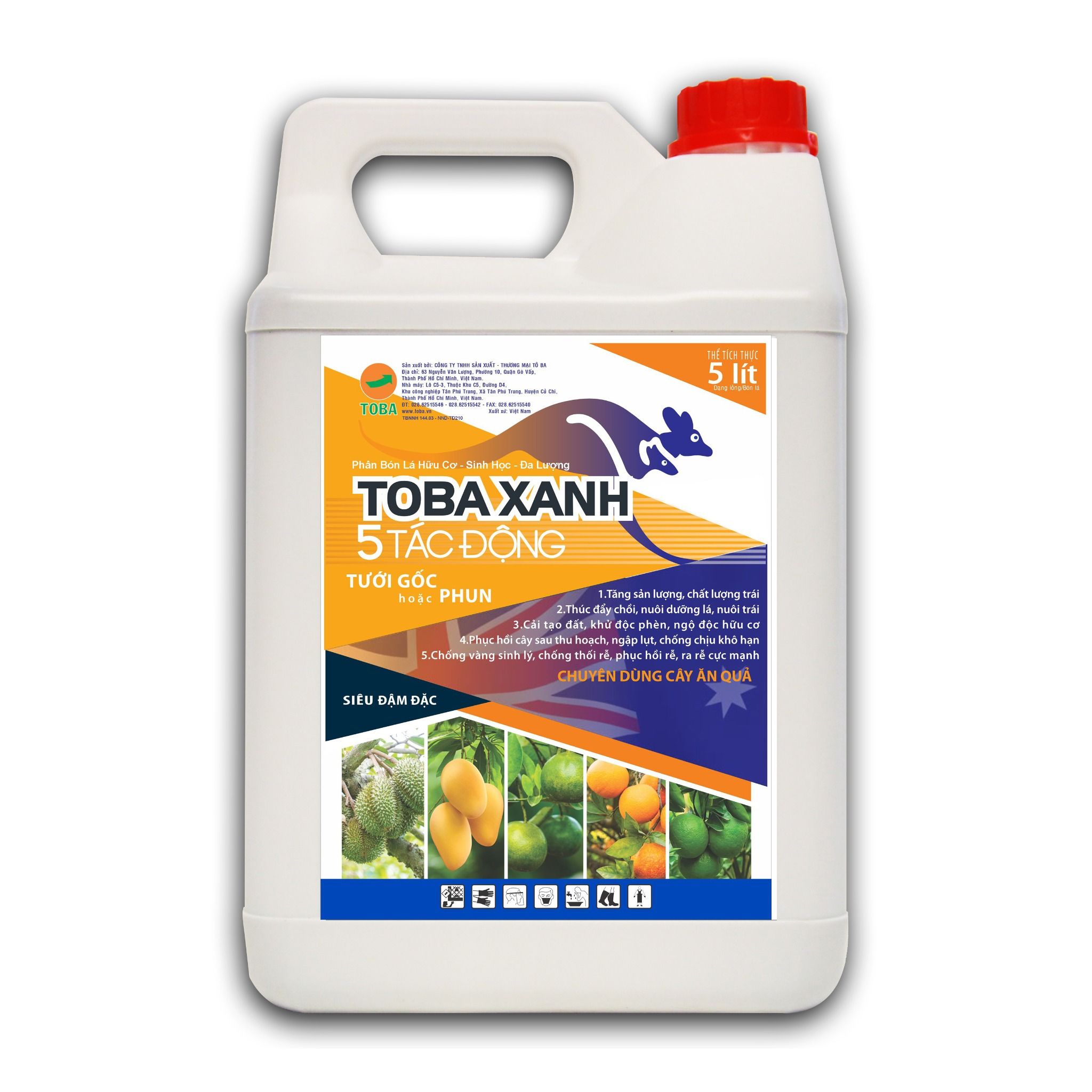 TOBA XANH CHUỘT ÚC - 5 TÁC ĐỘNG - Can 5 Lít - NND-TD211