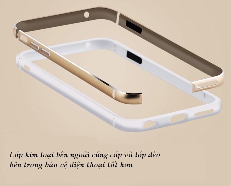  iPhone 6, 6S - Ốp viền dẻo kim loại lót silicon (Nhiều màu) 