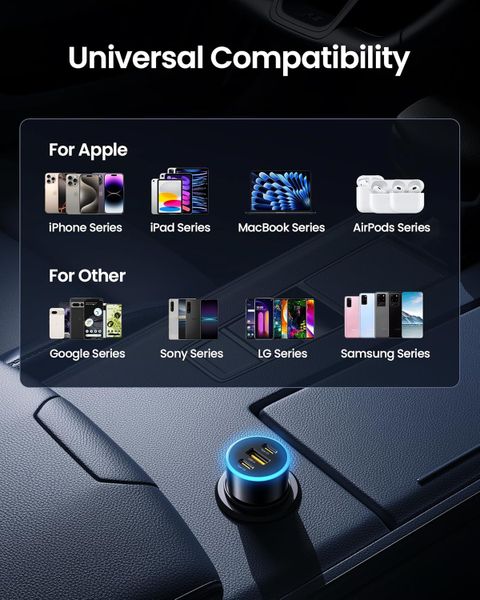  Tẩu sạc nhanh xe hơi 60W 3 cổng Pisen chính hãng 