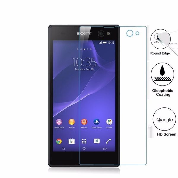Sony C3 - Kính cường lực mặt trước (Trong suốt)