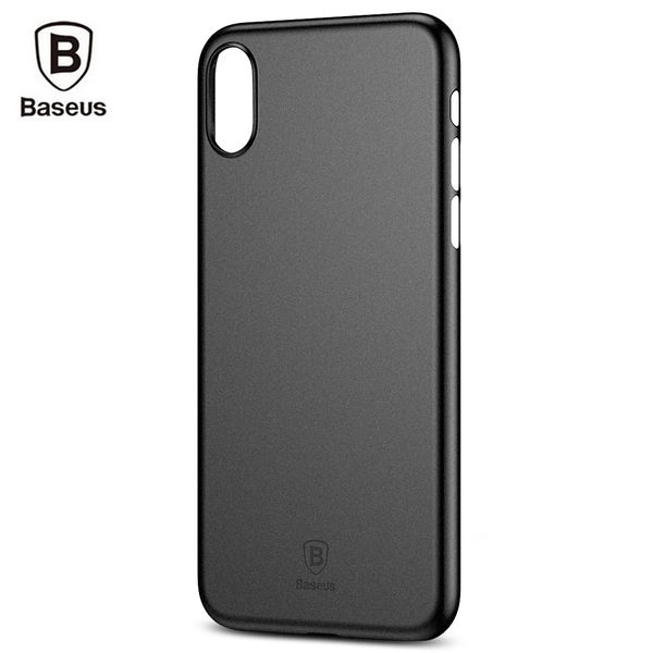 iPhone X - Ốp lưng dẻo đen nhám siêu mỏng hiệu Baseus Wing Case