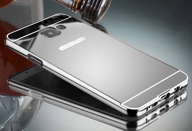  Samsung A7 2016 - Ốp lưng tráng gương viền nhôm (Bạc) 