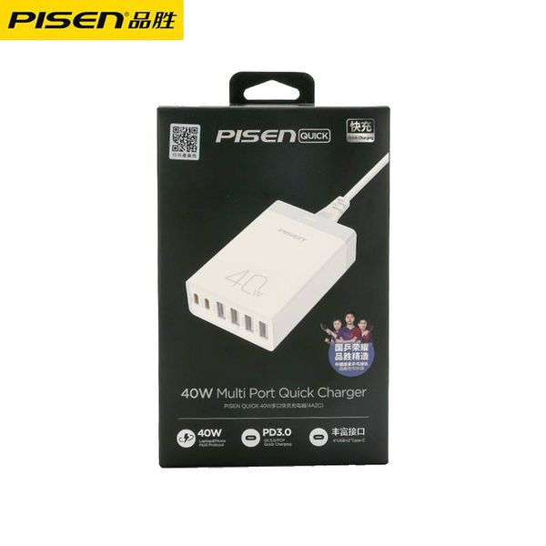  Cốc sạc nhanh 40w 6 cổng (2PD + 4USB) LH-C02 Pisen chính hãng 