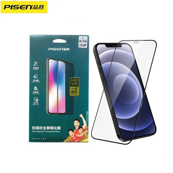  Cường lực full màn hình chống vân tay iPhone Pisen chính hãng (Đen) 