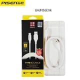  Cáp sạc Pisen chính hãng USB Type C 6A 66W 1m (Trắng) 