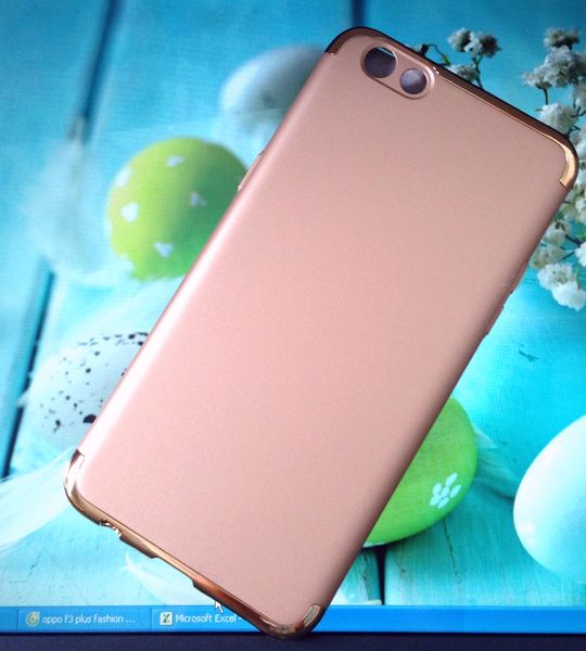 Ốp lưng cứng màu viền vàng 2 đầu cho Oppo F3 Plus (R9s Plus)