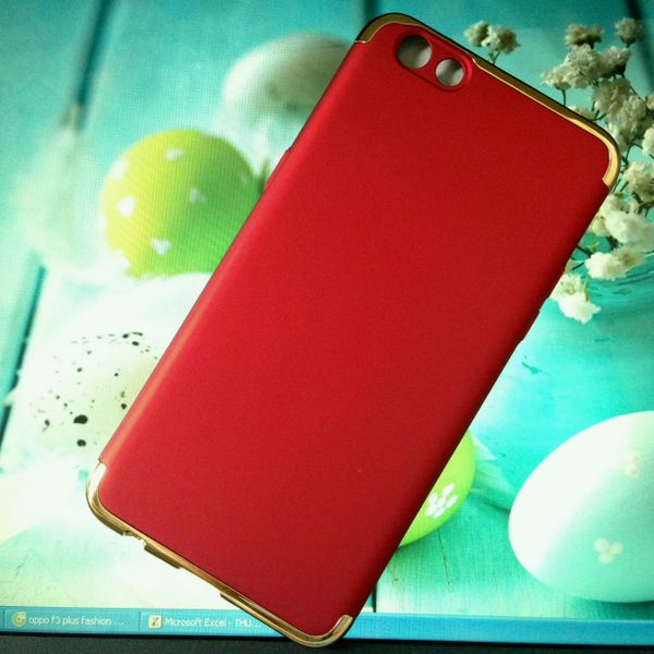 Ốp lưng cứng màu viền vàng 2 đầu cho Oppo F3 Plus (R9s Plus)