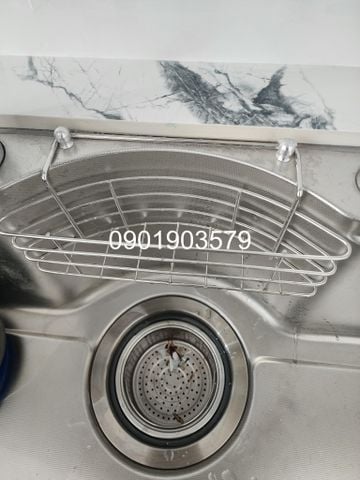 Chậu rửa chén KENDURA đúc 1 hộc 304 mờ bán nguyệt 7546 (KDR-7646IB_BN-1H)