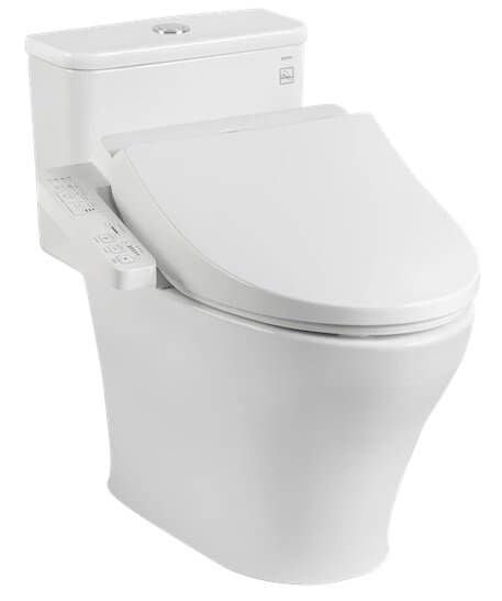 Bàn cầu một khối TOTO MS857DW18 kèm nắp rửa điện tử WASHLET dòng C2 TCF23710AAA (220V)