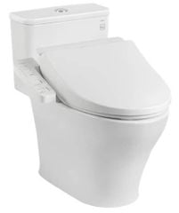 Bàn cầu một khối TOTO MS857DW18 kèm nắp rửa điện tử WASHLET dòng C2 TCF23710AAA (220V)