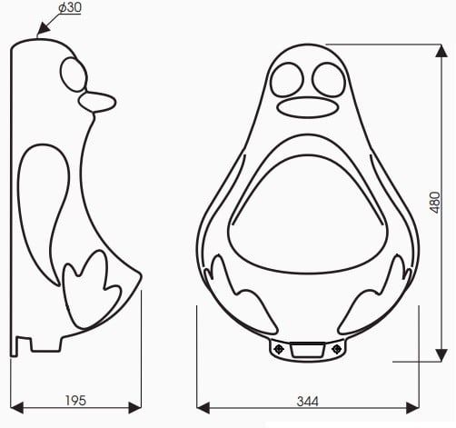 Bồn tiểu treo tường Thiên Thanh UT65 trẻ em con vịt