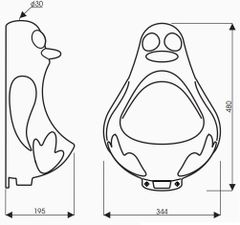 Bồn tiểu treo tường Thiên Thanh UT65 trẻ em con vịt