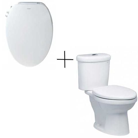 Bàn cầu hai khối + Nắp rửa cơ CAESAR CD1338+TAF060