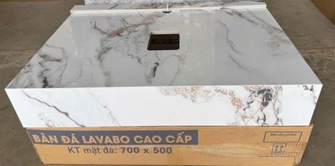 Bàn đá KENDURA BD05 trắng vân nâu hộp 50x70