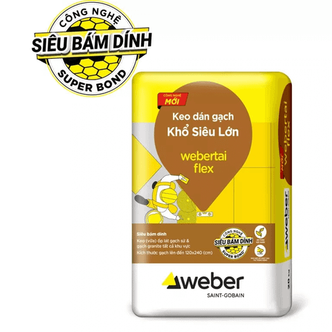 Keo dán gạch khổ siêu lớn WEBER FLEX|25kg/bao