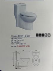Bồn cầu một khối Thiên Thanh CK68