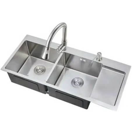 Chậu rửa chén KENDURA 2 hố 1 bàn đúc 10048 - 304 vip