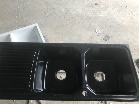 Chậu rửa chén KENDURA đá đen 2 hộc cánh