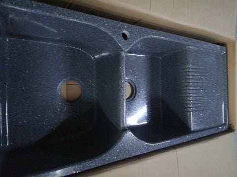 Chậu rửa chén KENDURA đá xám 2 hộc cánh