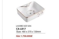 Chậu rửa đặt bàn KENDURA LB17 vuông bông