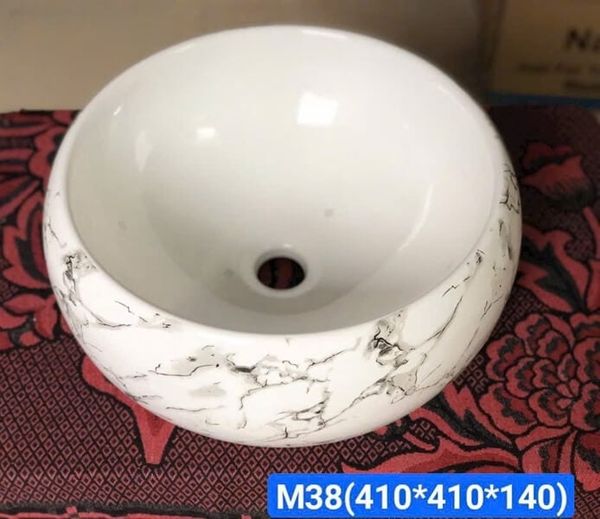 Chậu rửa đặt bàn KENDURA M38 tròn vân mây xám
