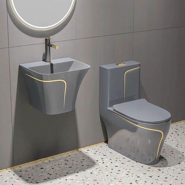Chậu rửa liền chân KENDURA LB29 xám