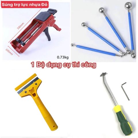 Combo thi công keo chà ron 2 thành phần|Súng+Vít+Bi+Sủi