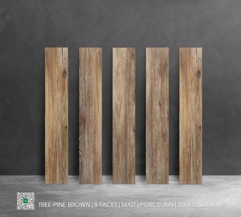Gạch 20x120 Nhập khẩu Ấn Độ TREE-PINE BROWN
