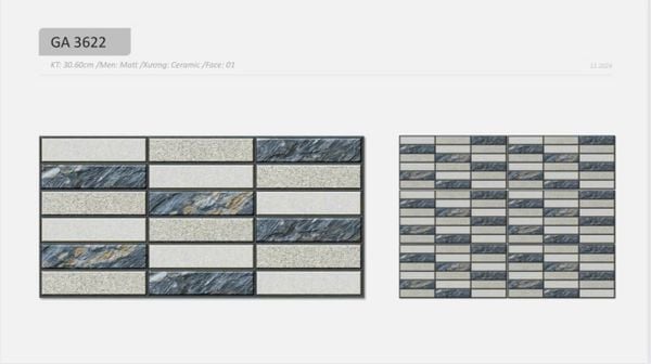 Gạch 30x60 Viglacera GA3622 trang trí mờ