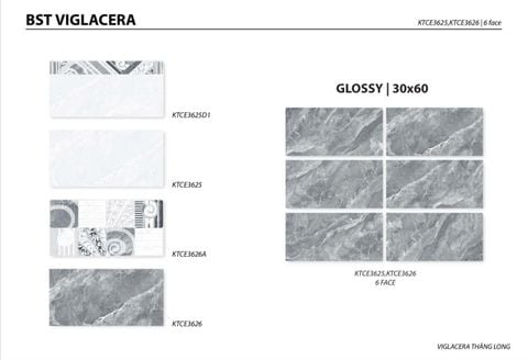 Gạch 30x60 Viglacera KTCE3625 KTCE3625D1 KTCE3626 KTCE3626A