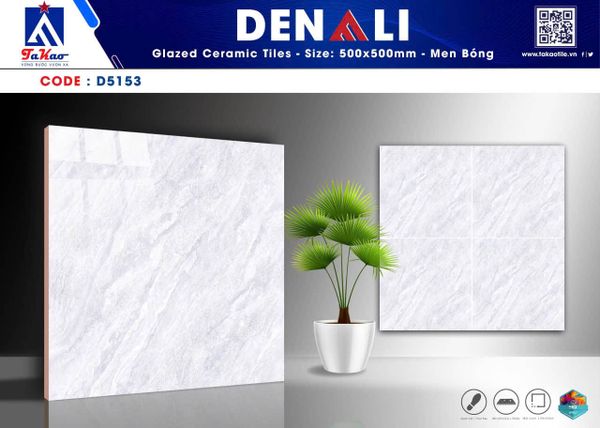 Gạch 50x50 Takao D5153 Ceramic Bóng Xám