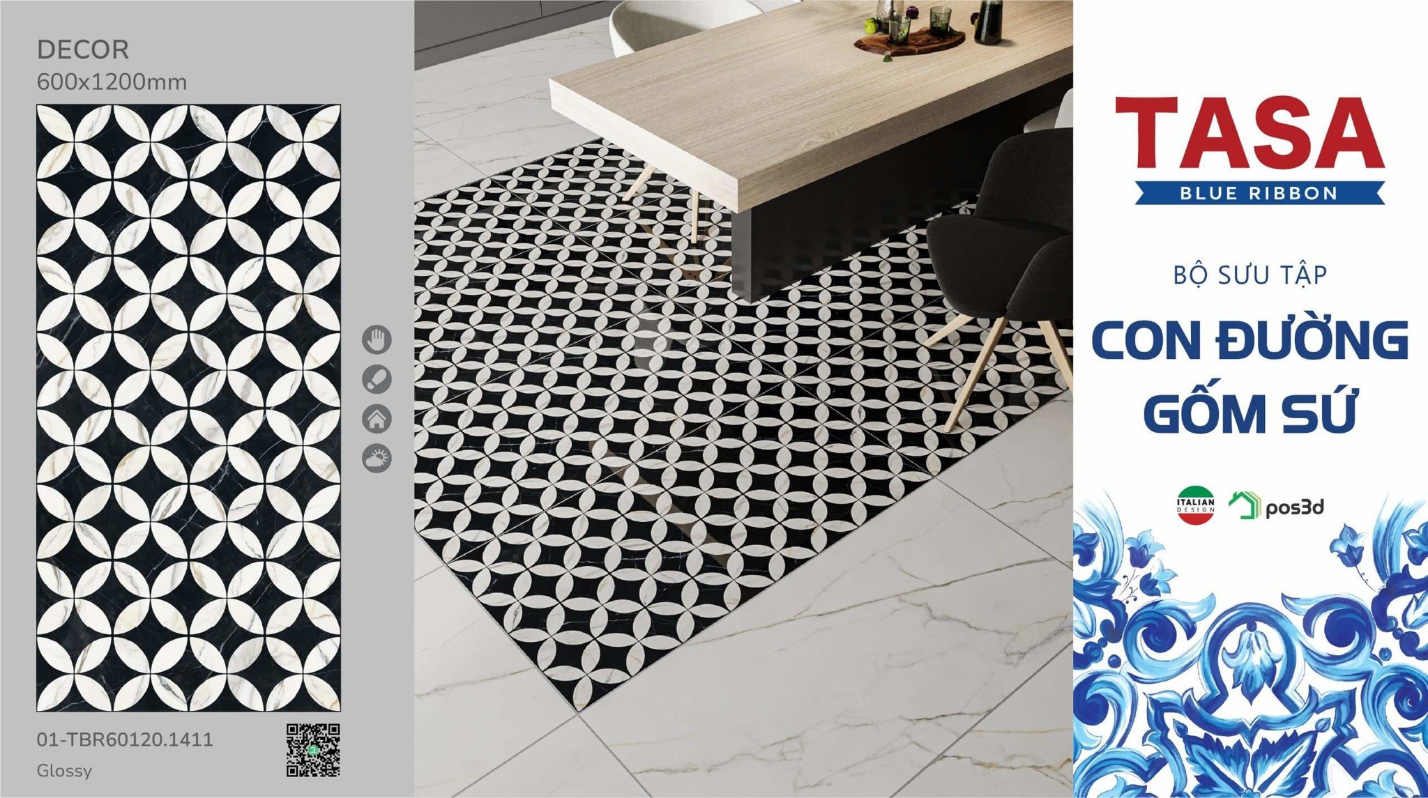 Pháp Dương Hiển Thoát sàn chống mùi Black series Zento ZT541-L (100x100mm)