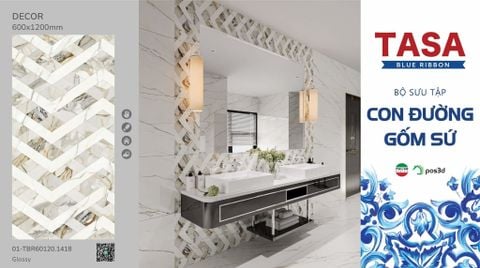 Gạch 60x120 Tasa 01-TBR60120. 1418 BST Con đường gốm sứ