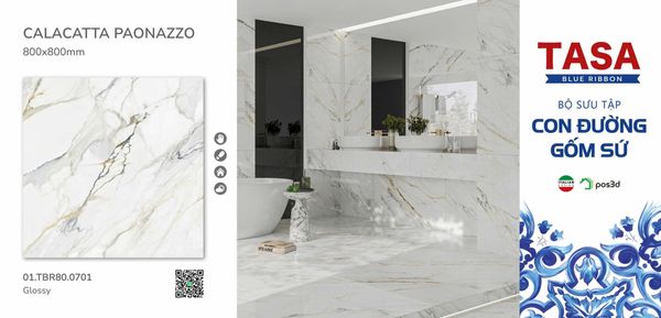 Gạch 80x80 Tasa 01.TBR80.0701 BST Con đường gốm sứ