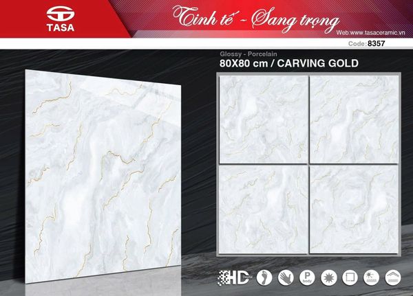 Gạch 80x80 Tasa 8357 carving gold