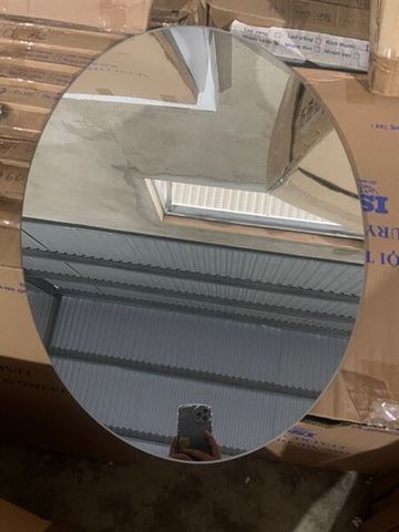 Gương bầu dục trắng