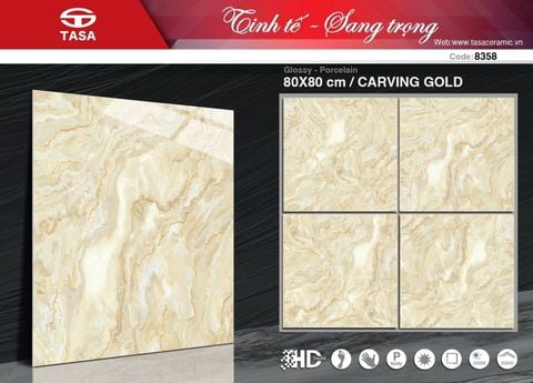Gạch 80x80 Tasa 8358 carving gold