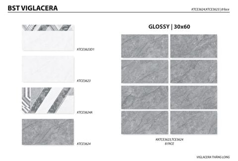 Gạch 30x60 Viglacera KTCE3623 KTCE3623D1 KTCE3624 KTCE3624A