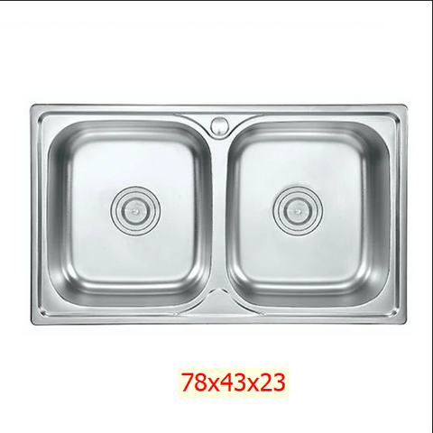 Chậu rửa chén KENDURA dập 2 hộc 78*43