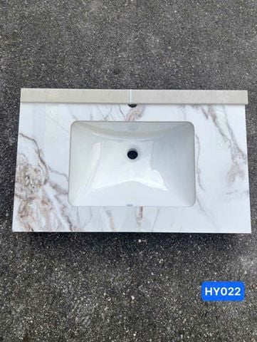 Bàn đá KENDURA HY022 2 tầng trắng bóng