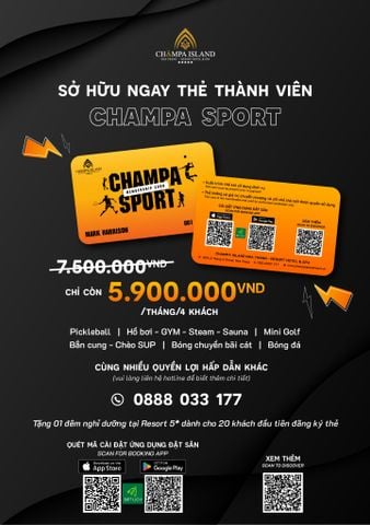  ƯU ĐÃI THẺ THÀNH VIÊN CHAMPA SPORT 