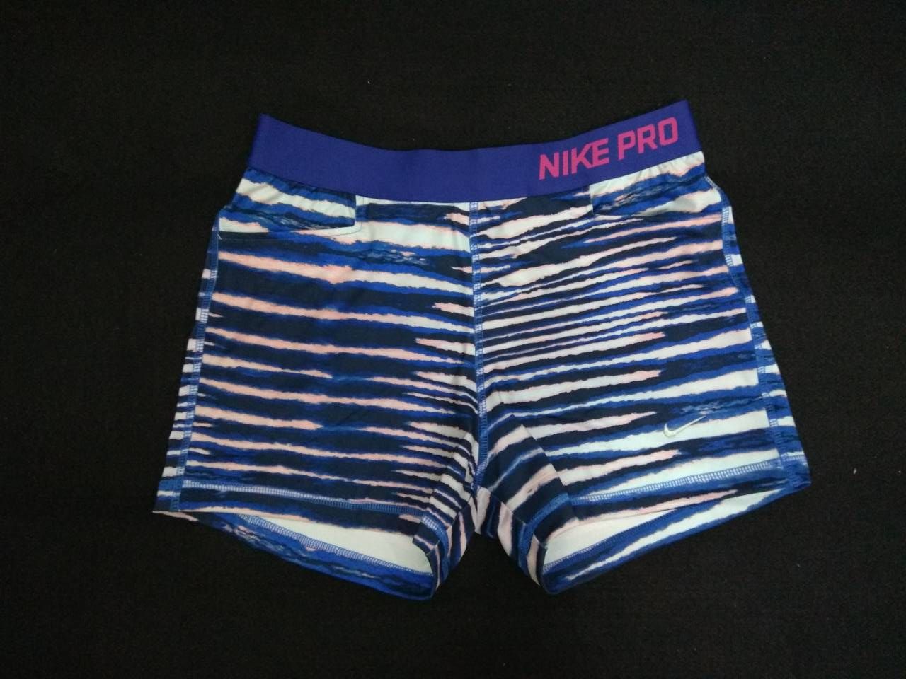 Đồ Gym Quần Nike Pro Xanh Dương Sọc ngang trắng