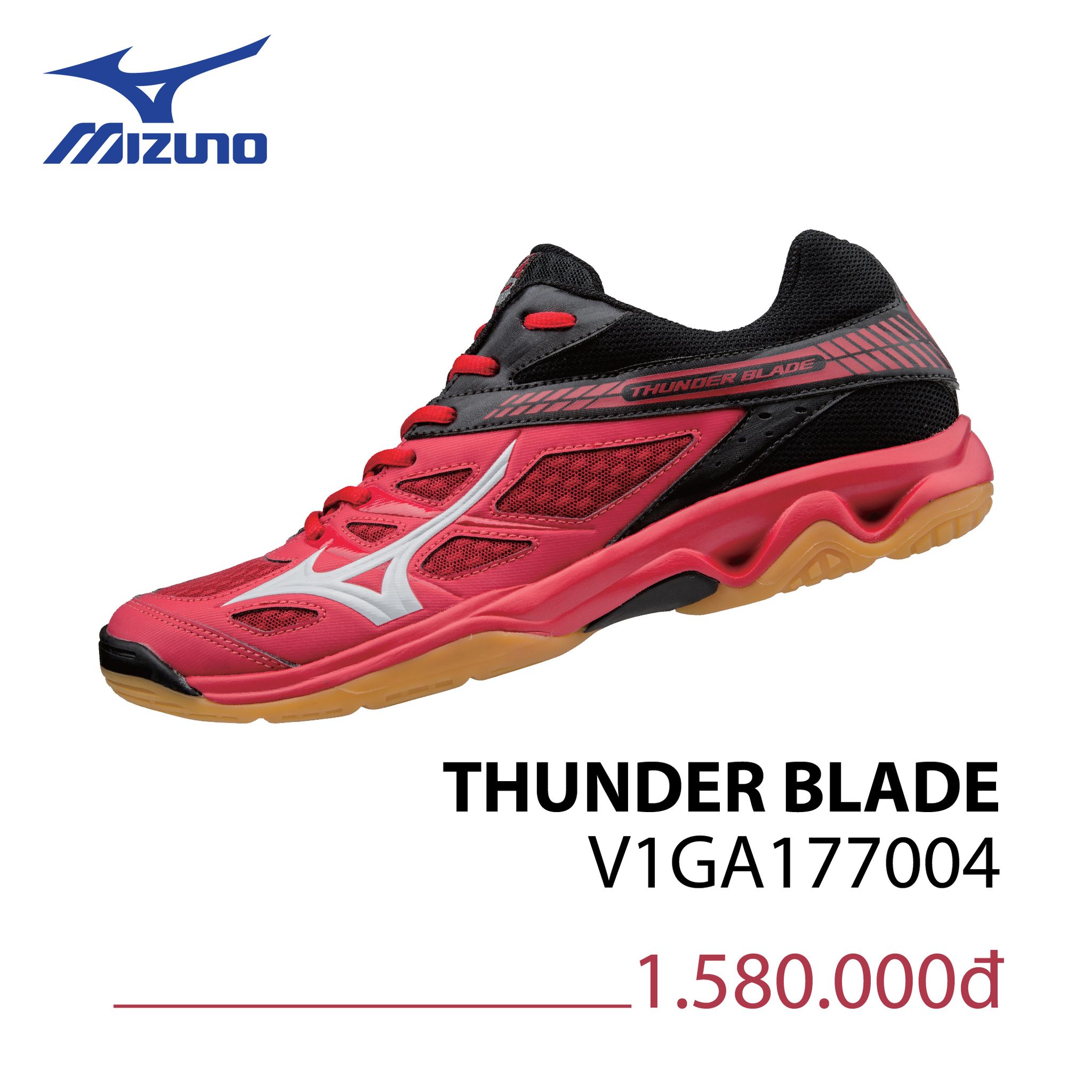 Giày Cầu Lông Mizuno Thunder Blade đỏ